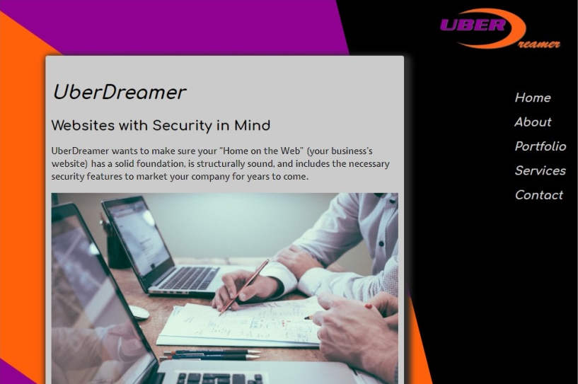 cropped screenshot of UberDreamer website