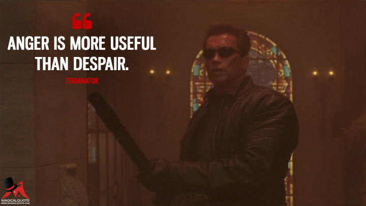 Still from Terminator 3 with a quote