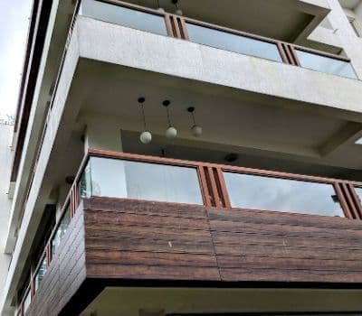 HPL External Wall cladding for sunshade and glass railing balcony