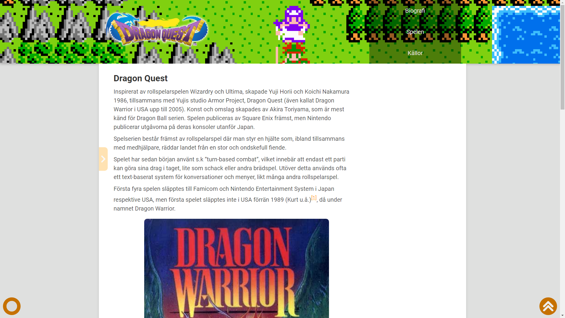 Dragon Quest website by Embracket