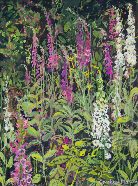 Foxgloves gouache painting