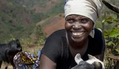 Woman with her goats