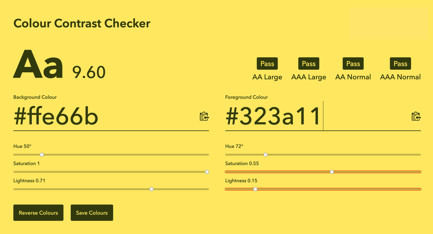 Colorcontrast.cc - A terrific color contrast checking tool for quick testing.