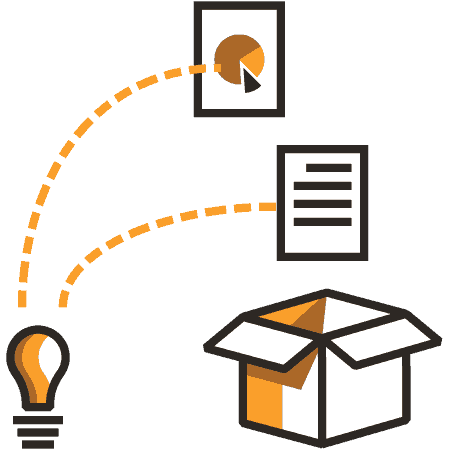 Illustration showing files being sorted into boxes