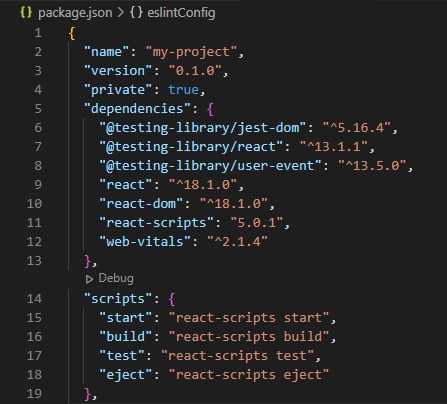 React-앱-설치-package.json