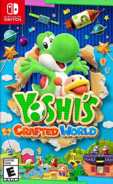 The boxart for Yoshi’s Crafted World for the Switch