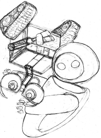 Wall-e Upside Down Sketch