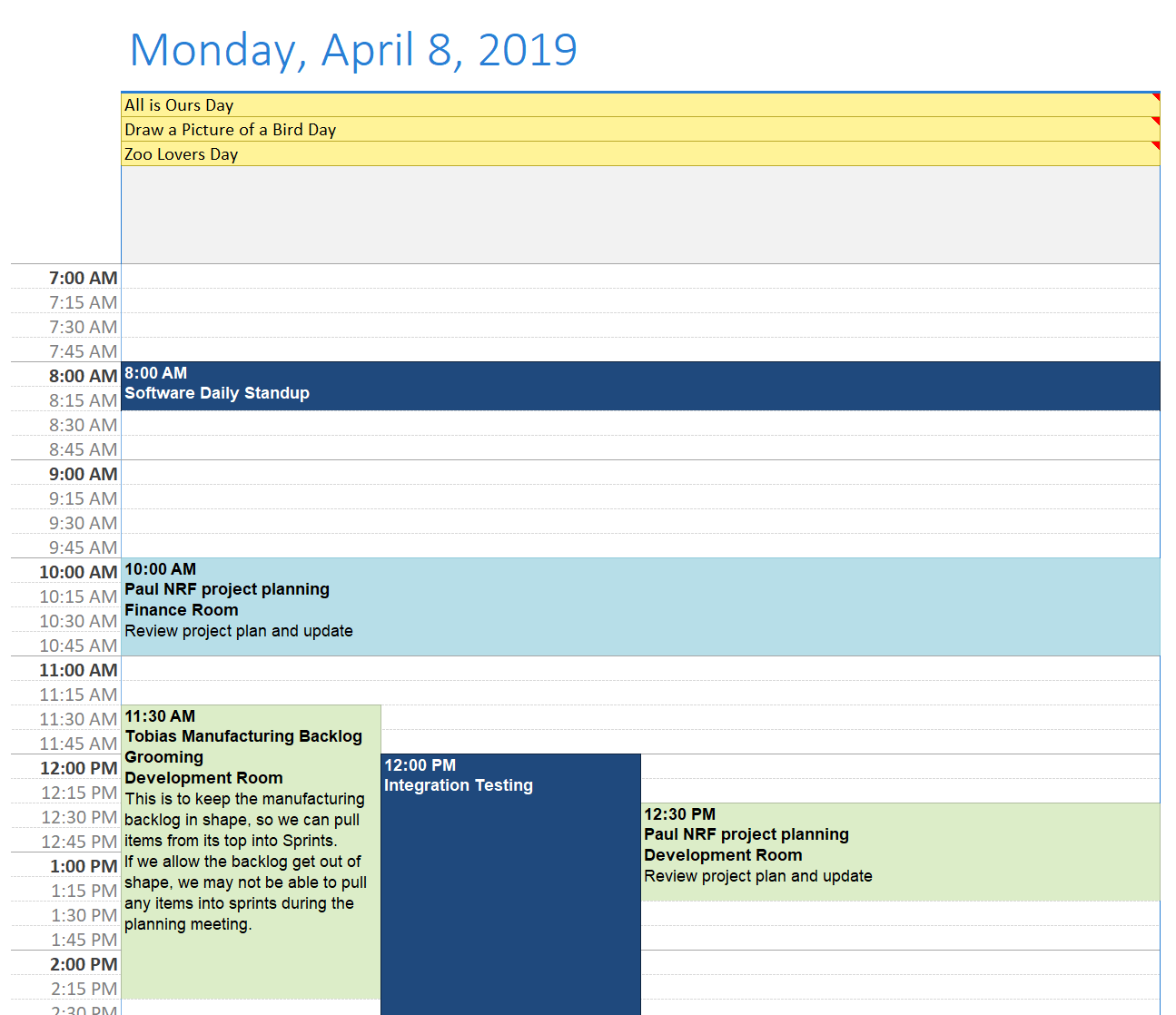1 Day/Page Template