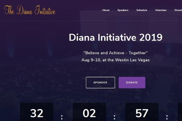 screenshot of Diana Initiative homepage