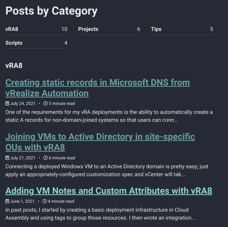 Posts by category