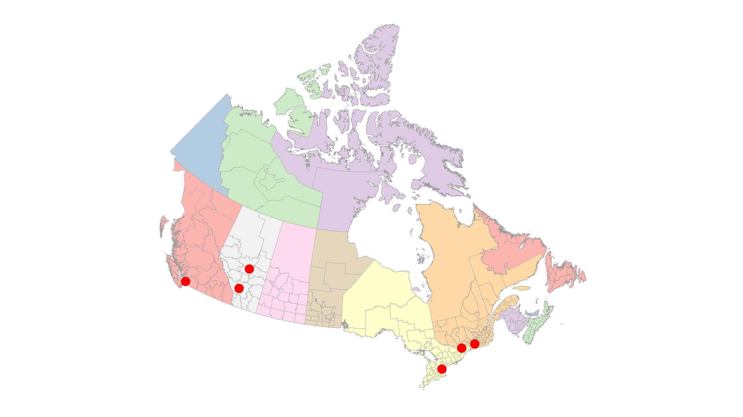 Canada Maps drawn in R