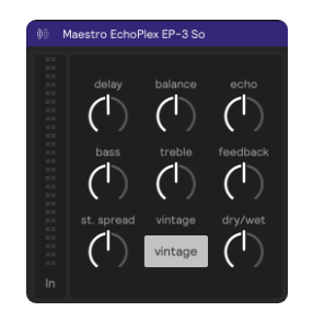 A screenshot of the MaestroEchoPlex EP-3 delay effect