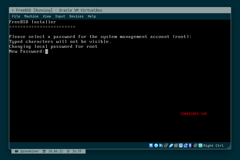 Setup root password Setup root password
