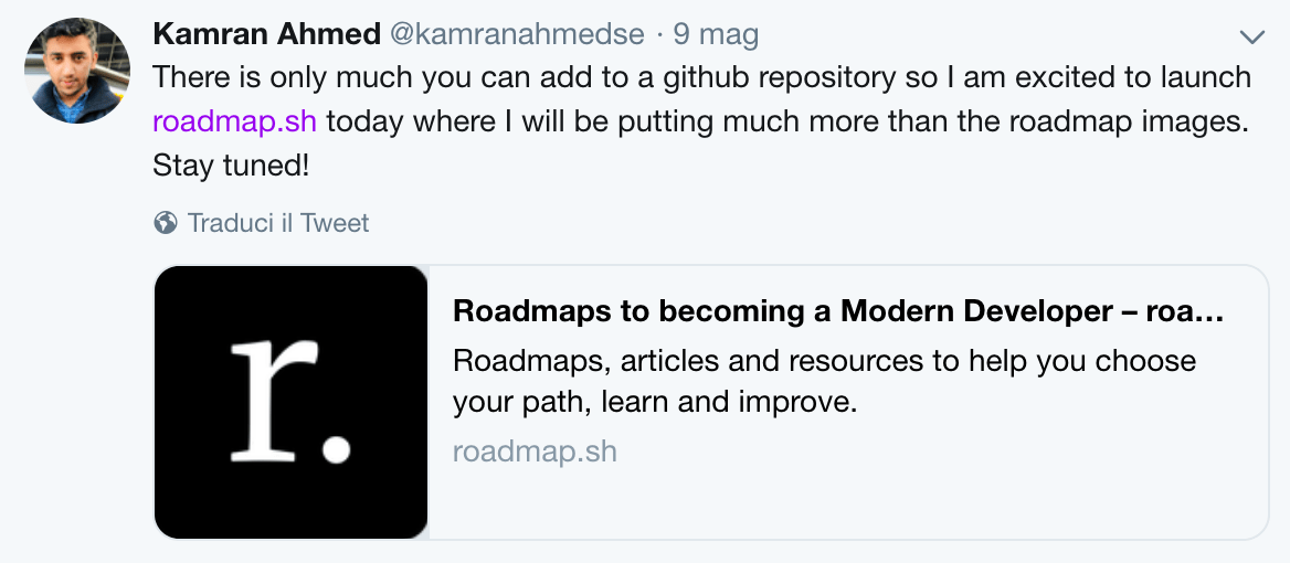 Tweet of Kamran Ahmed