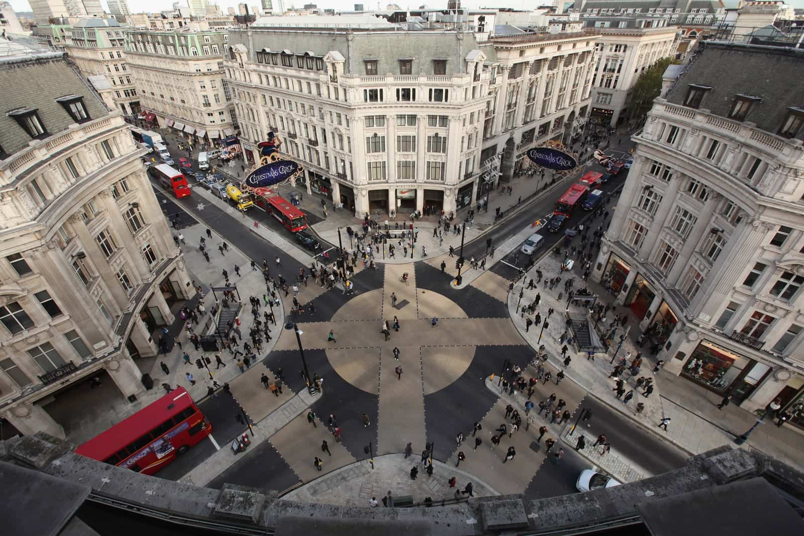 Oxford Circus crossing after the redesign. Photo by Dan Kitwood / Getty Images