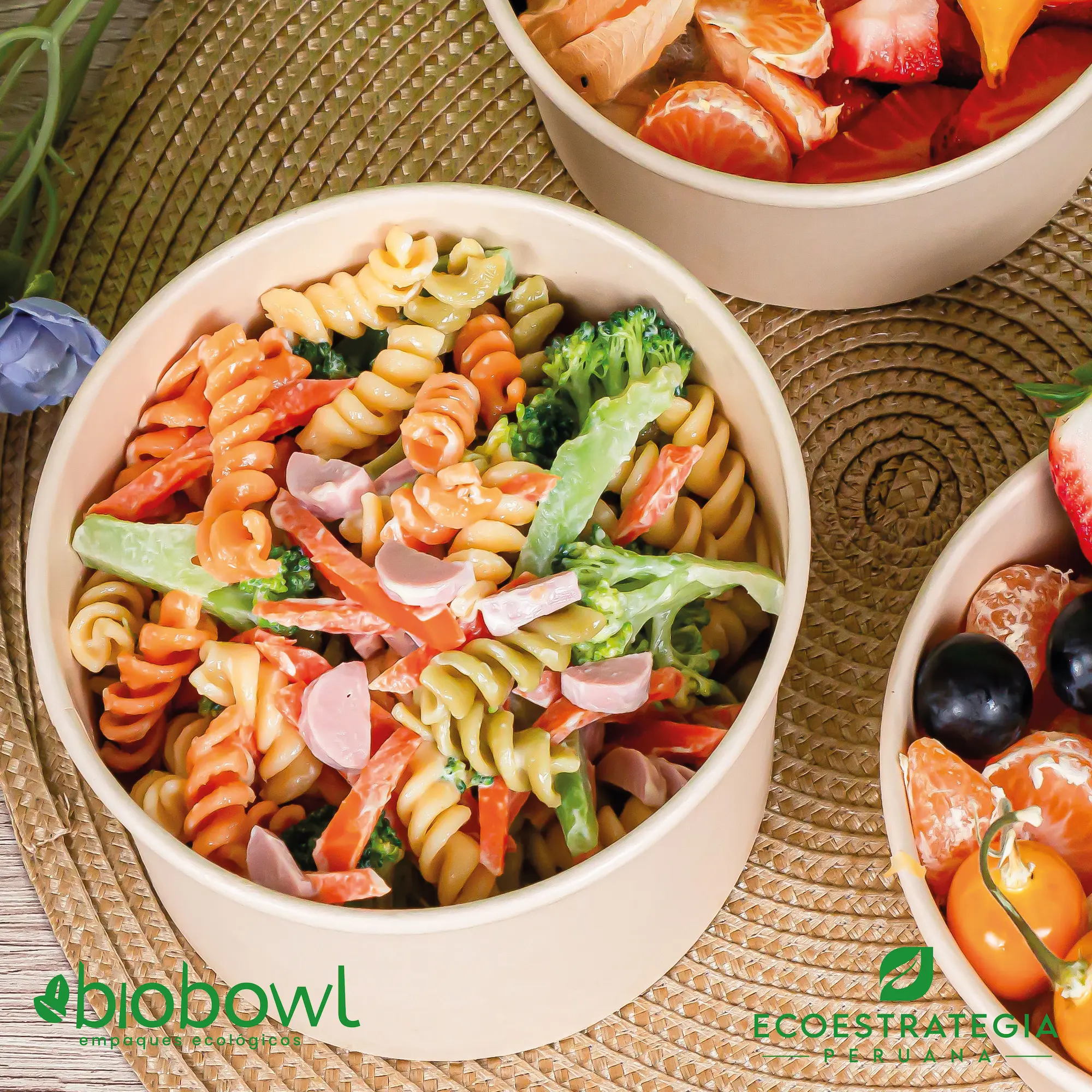 Esta bowl biodegradable de 1000 ml es a base de fibra de bambu. Envases descartables con gramaje ideal, cotiza tus empaques, platos y tapers para alimentos