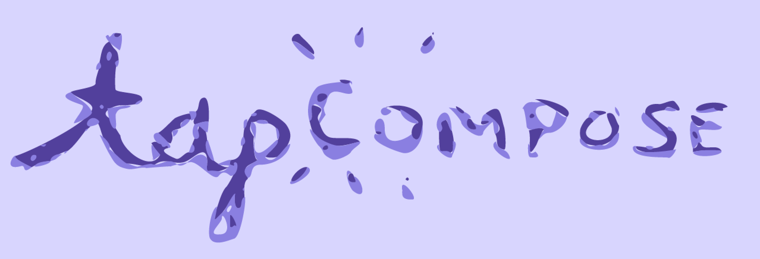 Purle background with the cursive text 'Tapcompose' and radiant lines eminating from the 'c' of 'compose.'