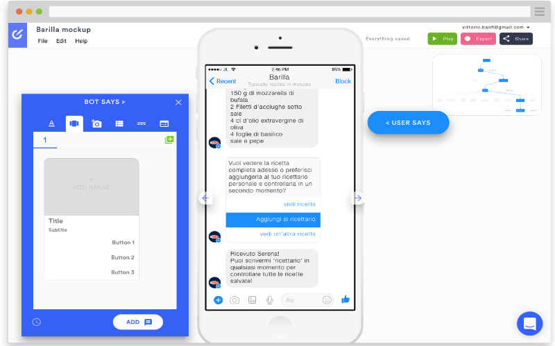 Botsociety is a prototyping tool for conversational interfaces