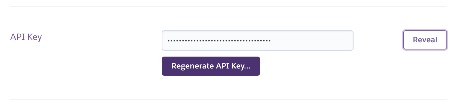 Heroku API key in the Heroku account settings