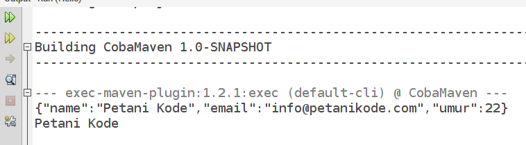 Hasil serialisasi dan deserialisasi data JSON