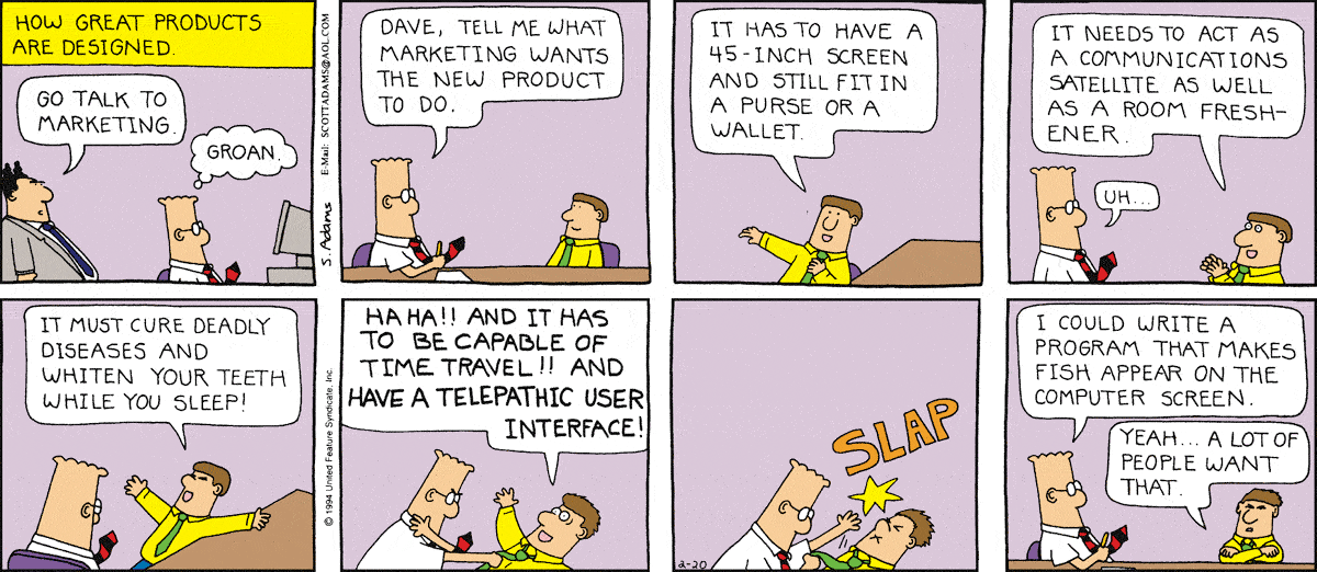 Dilbert Comic about consumer preference