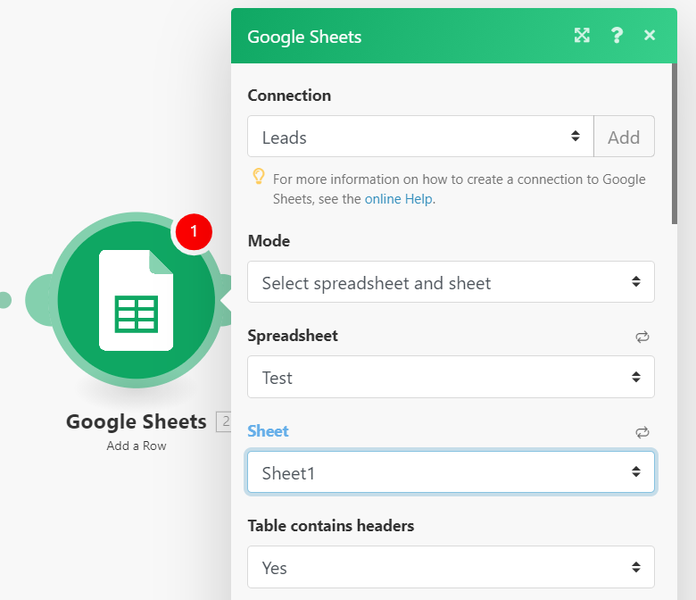 Connect Integromat with Google Drive