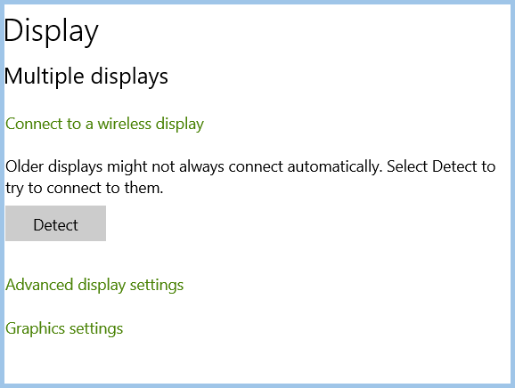 Display Settings on Windows