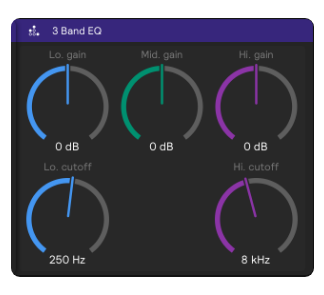 A screenshot of the 3 Band EQ effect