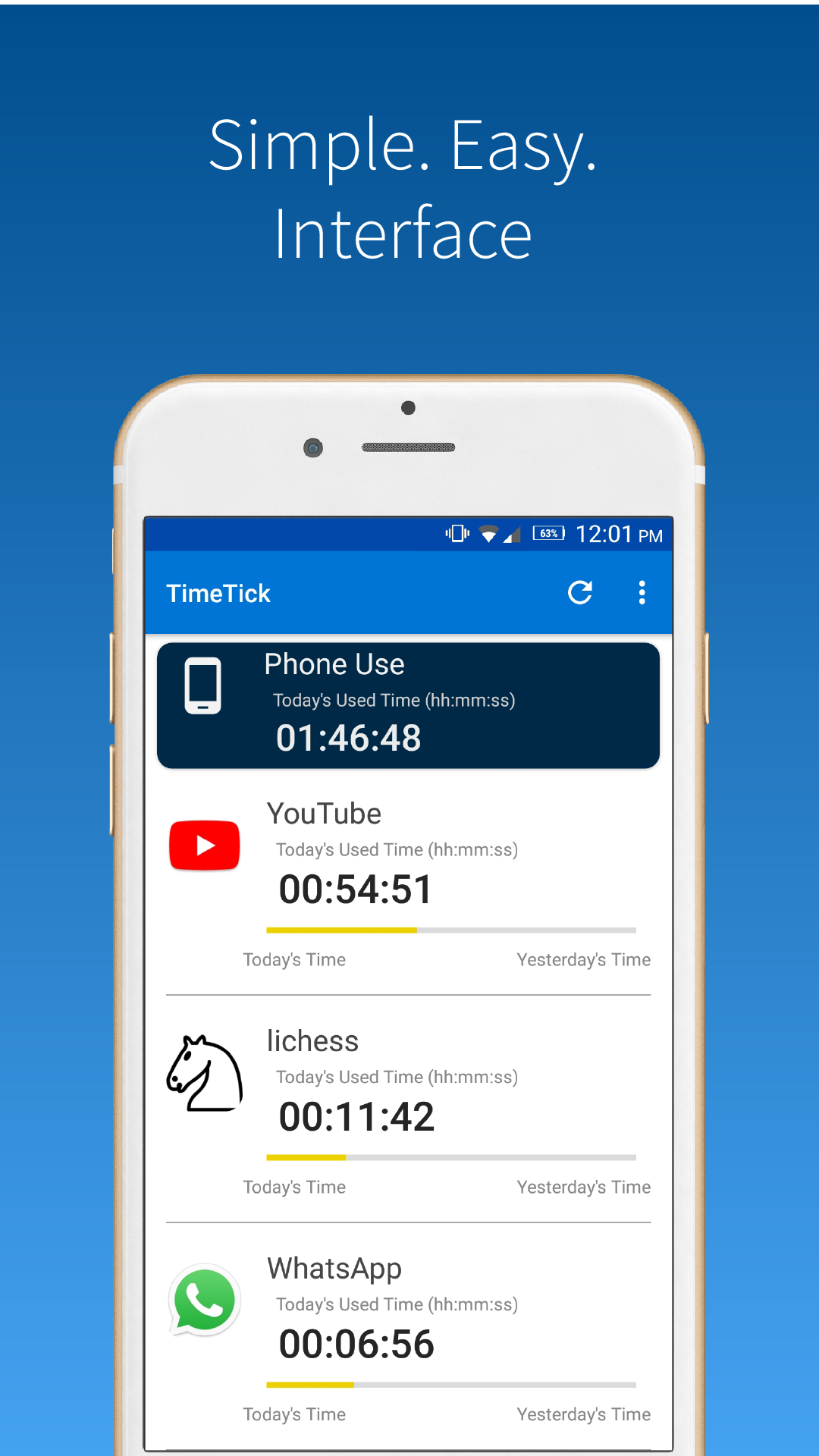 TimeTick using in a phone