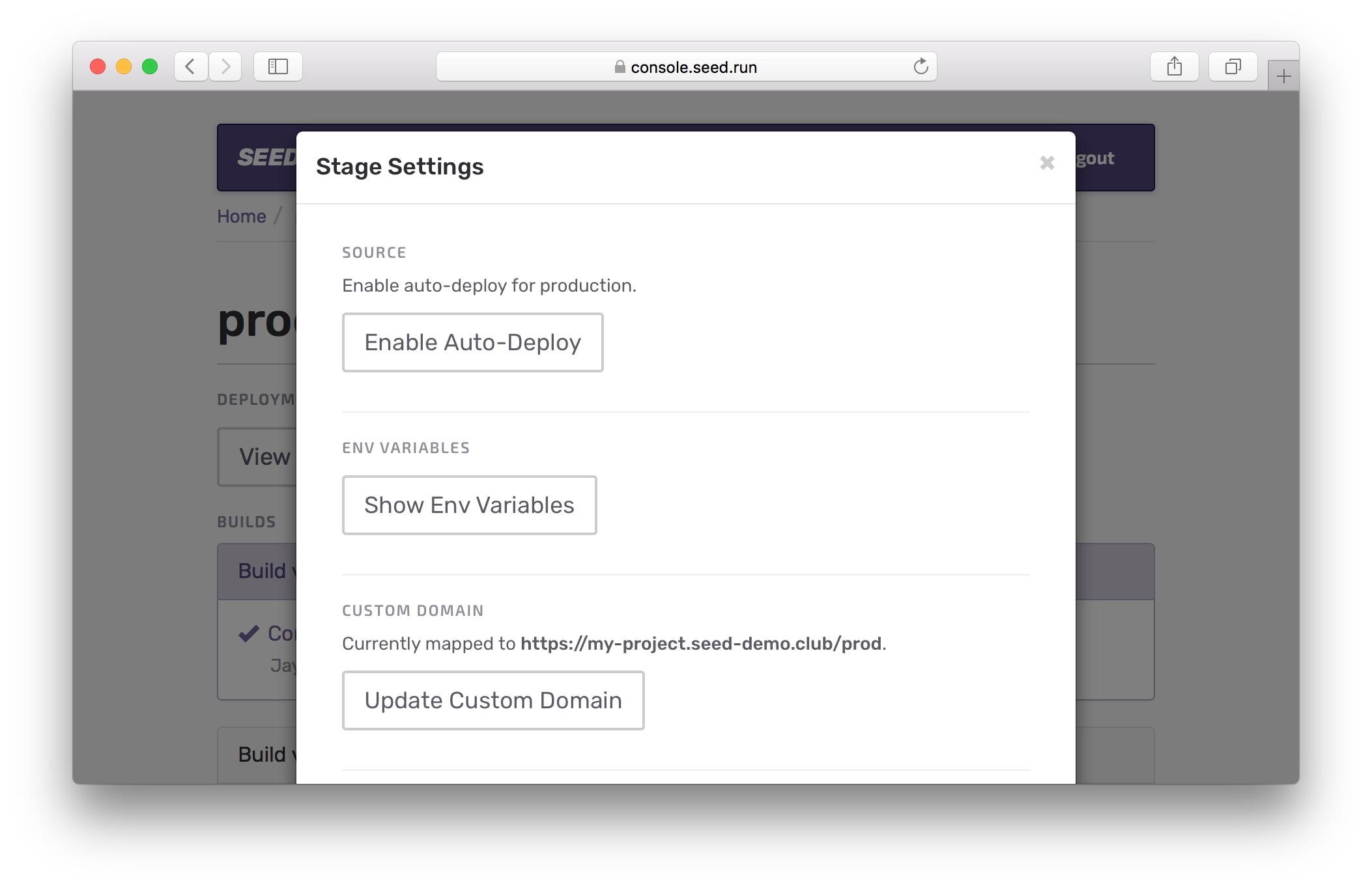 Enable auto-deploy for production