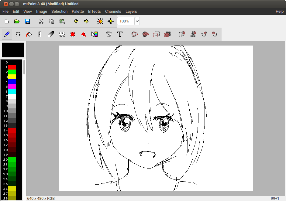 Menggmabar dengan MtPaint di Linux