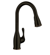 image MOEN Kaden Single-Handle Pull-Down Sprayer Kitchen Faucet with Refle and Power Clean in Mediterranean Bro