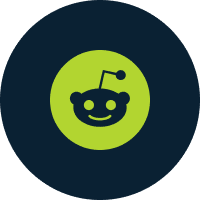 Reddit logo in dark blue circle