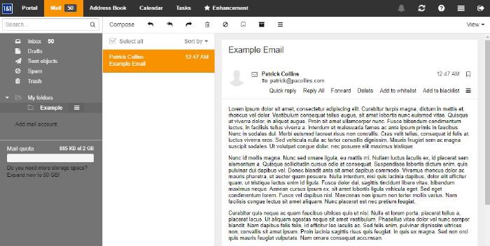 Webmail Interface from 1&1