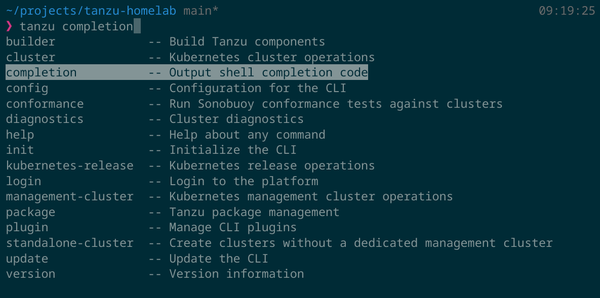 Enable Tanzu CLI Auto-Completion in bash and zsh