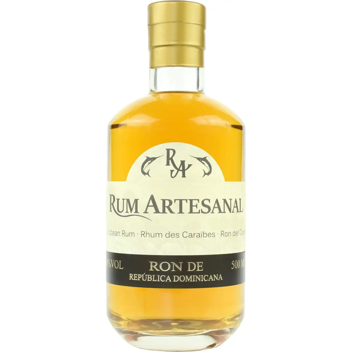 Image of the front of the bottle of the rum Rum Artesanal Ron de República Dominicana