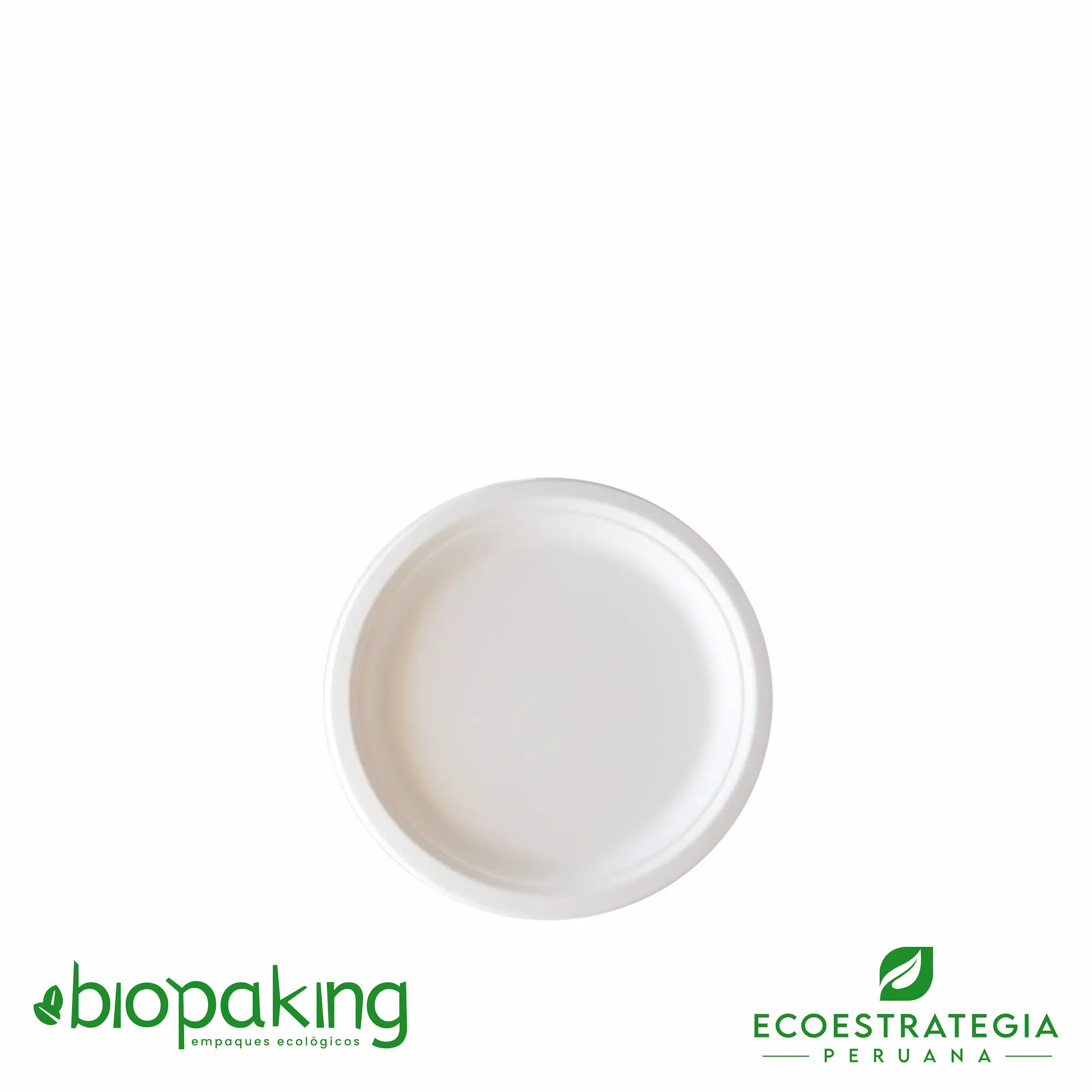 Este plato de 15cm, es un producto de materiales biodegradables, hecho a base de fibra de caña de azúcar. Cotiza envases, empaques y tapers para comidas