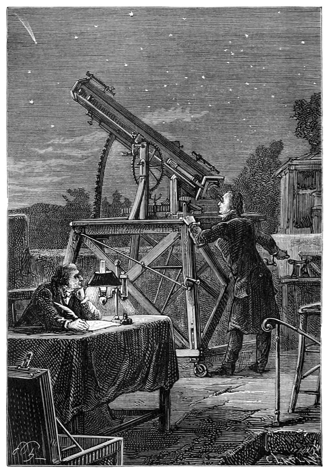 An astronomer looks up at the stars