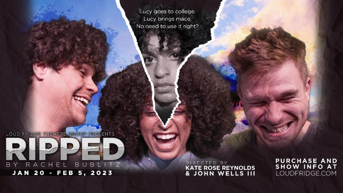 Promotional poster for RIPPED with Loud Fridge Theatre in San Diego, California.