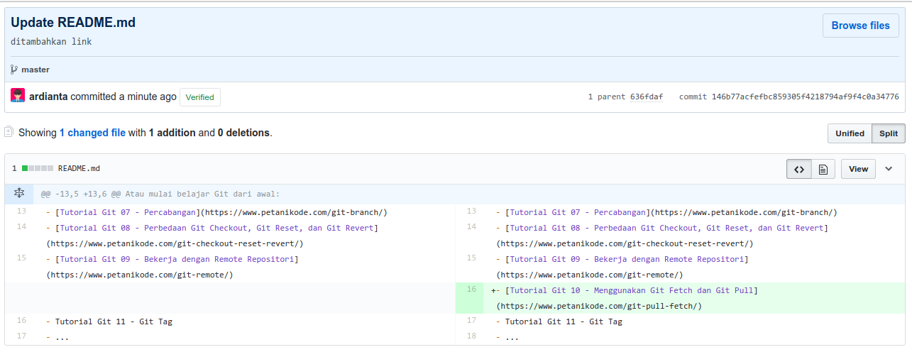 Github diff