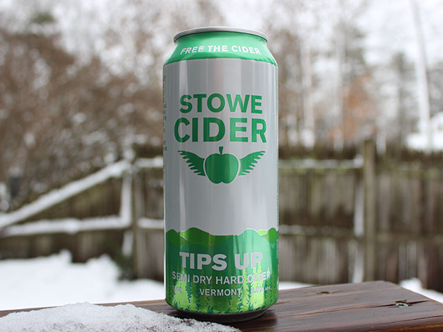 Tips Up, a semi dry hard cider from Stowe Cider
