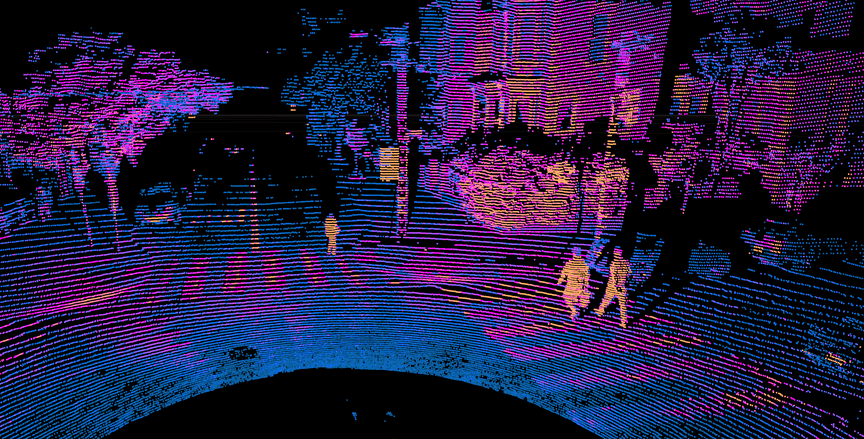 Lidar point cloud of intersection