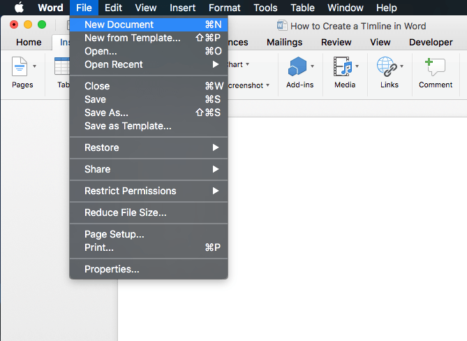 How To Build A Timeline In Word