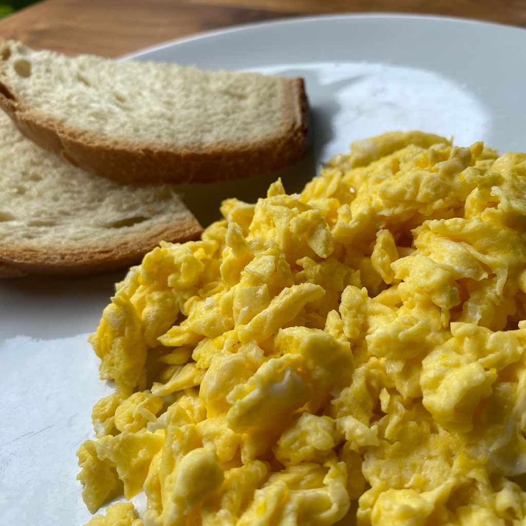 breakfast: scrambled eggs