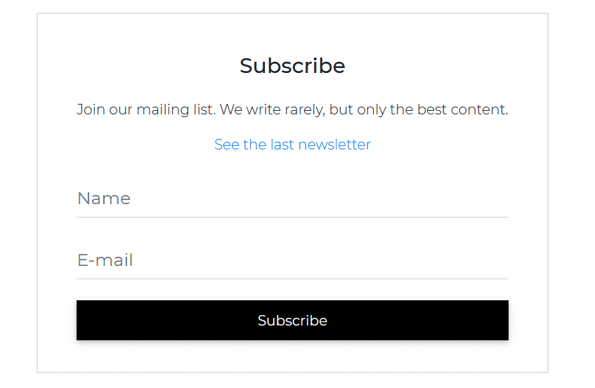 Bootstrap Form Subscription