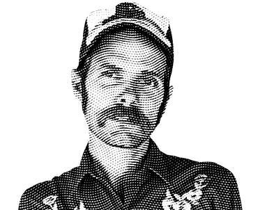 Halftone black and white image of Ty Gibbons