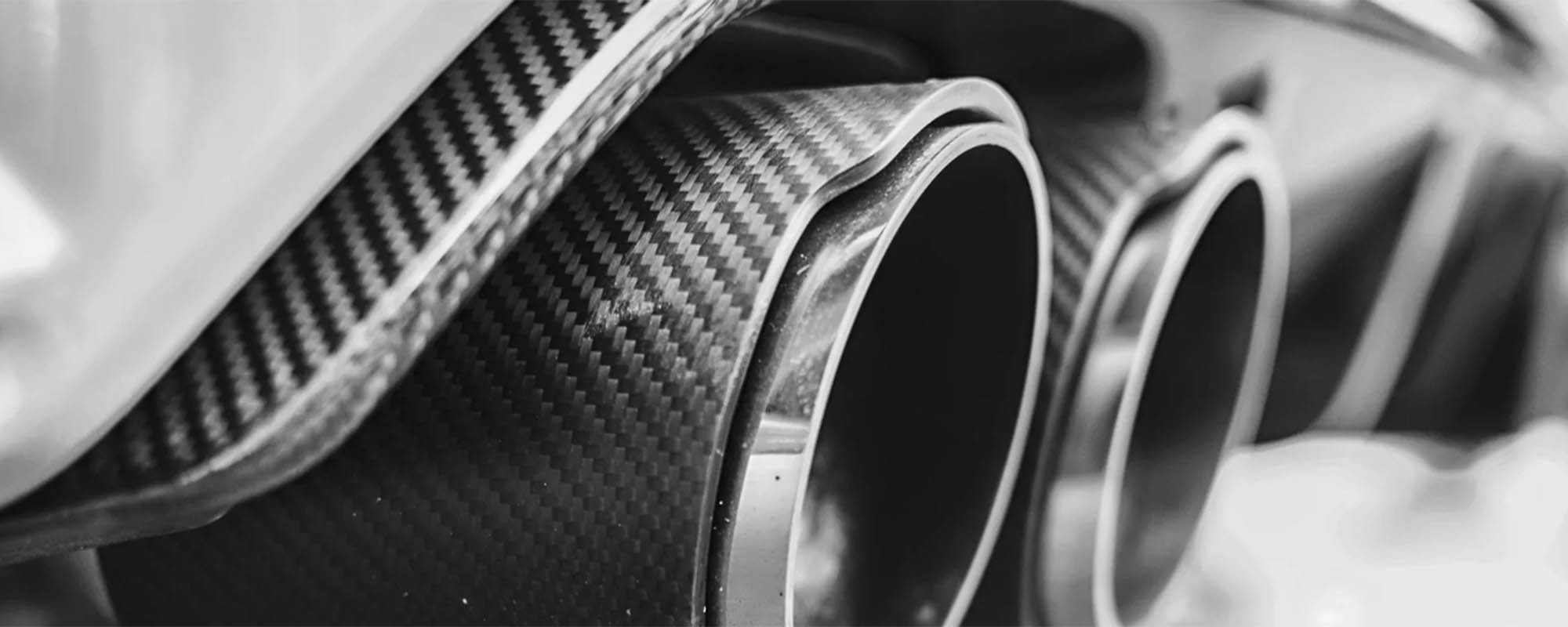 exhaust tip and carbon fibre diffuser