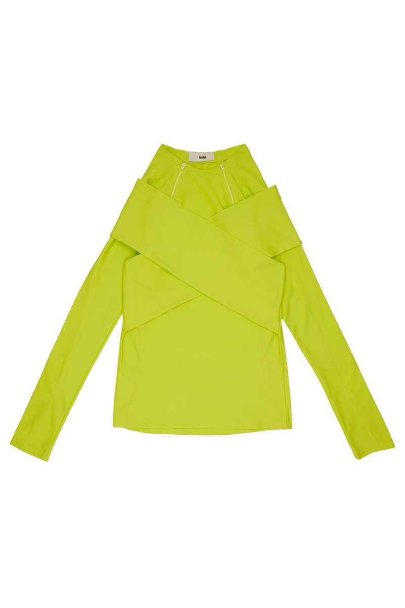 Raha jersey top neon yellow with stole - GmbH AW21 - Front