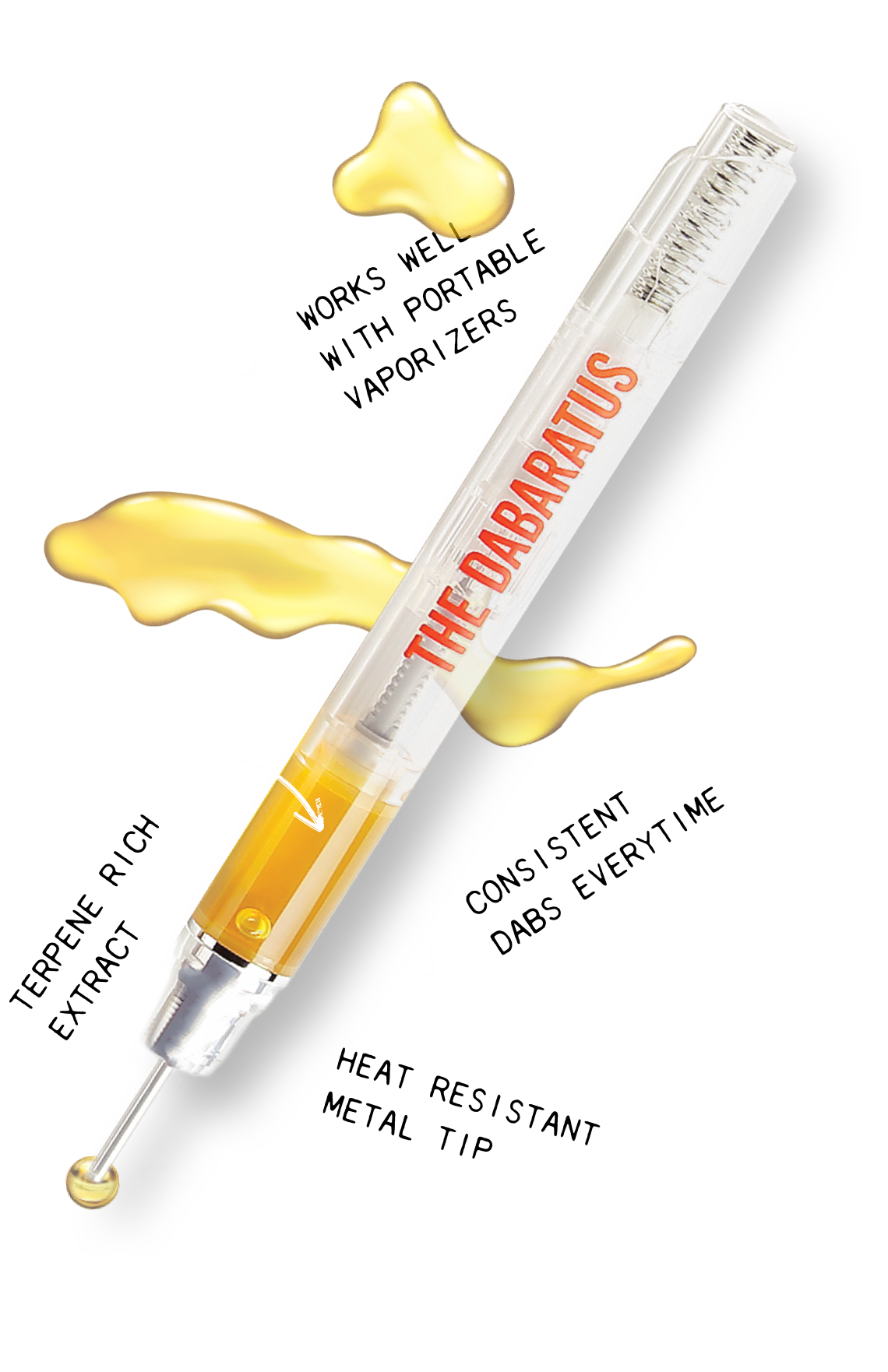 The Dabaratus - Works Well With Portable Vapes - Consistent Dabs Every Time - Terpene Rich Extract - Heat Resistent Metal Tip