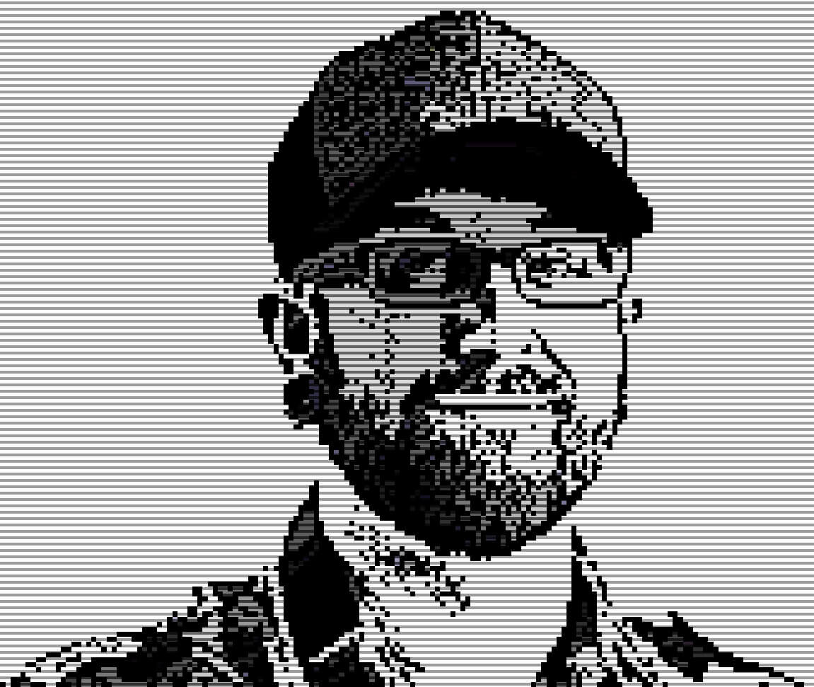 image of Joey Gauthier made to look 8 bit with scanlines